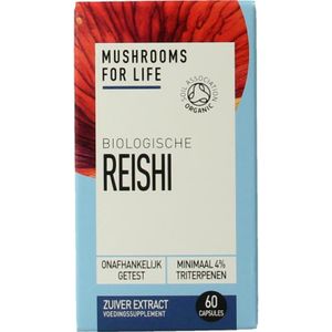 Mushrooms for Life - Reishi bio - Capsules - 60 stuks - 400 mg per capsule