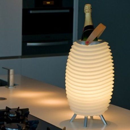 Kooduu Synergy 35S Bluetooth luidspreker, ledlamp en ijsemmer - muziek en licht voor binnen en buiten zoals tuin, balkon en terras