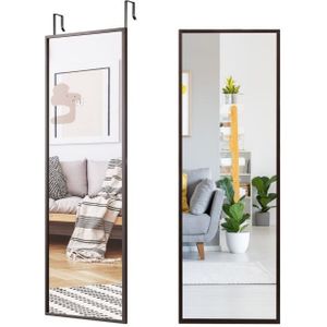 Großer Wandspiegel mit höhenverstellbaren Aufhängungshaken 36,5 x 1,5 x 107 cm Braun