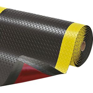 NOTRAX Anti-vermoeidheidsmat Cushion Trax®, per str. m, kunststof, zwart/geel, breedte 600 mm