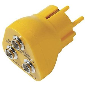NOTRAX ESD-aardingsstekker, met drukknopaansluiting 3 x 10 mm, geel