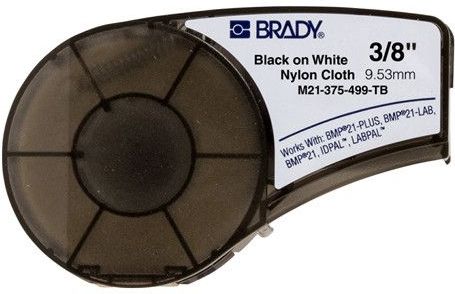 Brady - M21-375-499-TB - Tape - Zwart op Wit - Nylonweefsel - 9,53mm x 4,90m