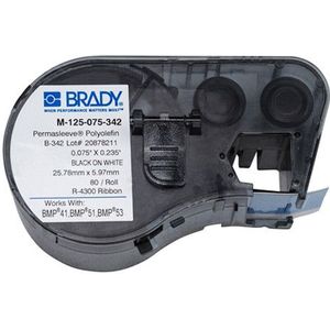 Brady M-125-075-342 tape krimpkous | zwart op wit | 19,05mm x 6,00mm