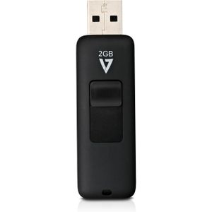 V7 VF22GAR-3E Nano USB 3.0 Memory Stick aluminium Slider USB 2.0 2 GB zwart