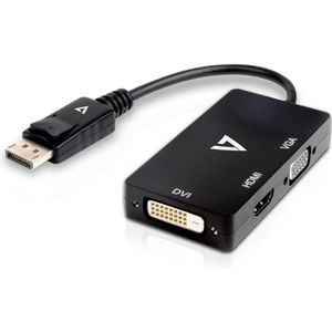 Adapter Mini DisplayPort naar VGA/DVI/HDMI V7 V7DP-VGADVIHDMI-1E  Zwart
