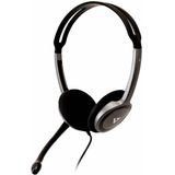 V7 HA212 Lichtgewicht Stereo Headset met Microfoon - Zwart & Grijs