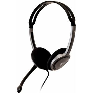 V7 HA212-2EP hoofdtelefoon/headset Bedraad Hoofdband Oproepen/muziek Zwart, Zilver