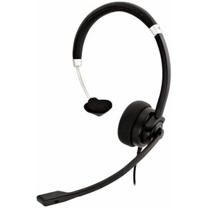 V7 HU411 hoofdtelefoon/headset Bedraad Hoofdband Kantoor/callcenter Zwart