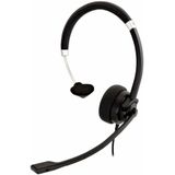 V7 HA401 hoofdtelefoon/headset Bedraad Hoofdband Kantoor/callcenter Zwart, Zilver