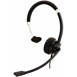 Deluxe Mono-headset, Boom-microfoon, verstelbare hoofdband voor pc, Mac, laptop, computer, Chromebook, zwart, 3,5 mm aansluiting