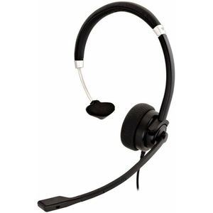 V7 HA401 hoofdtelefoon/headset Bedraad Hoofdband Kantoor/callcenter Zwart, Zilver