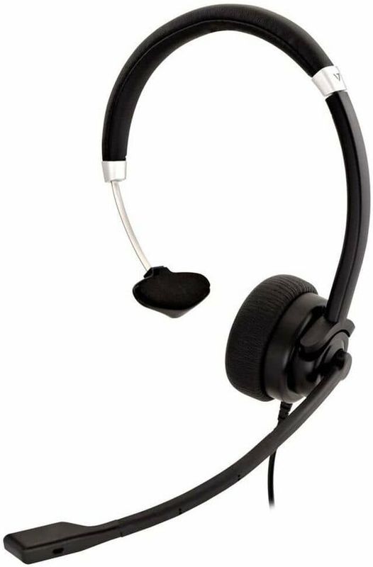 V7 HA401 hoofdtelefoon/headset Bedraad Hoofdband Kantoor/callcenter Zwart, Zilver