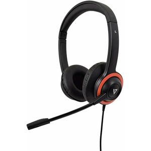 V7 HA530E hoofdtelefoon/headset Bedraad Hoofdband Kantoor/callcenter Zwart