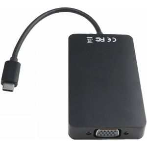 ZWARTE USB C ADAPTERUSB C NAAR USB3.0 RJ45 HDMI VGA