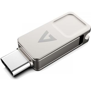 USB V7 64GB Type-C + USB 3.2GEN1 zilver