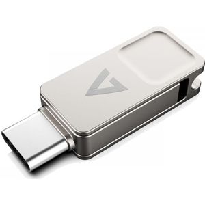 USB-geheugen V7 64GB TYPE-C + USB 3.2GEN1 ZILVER