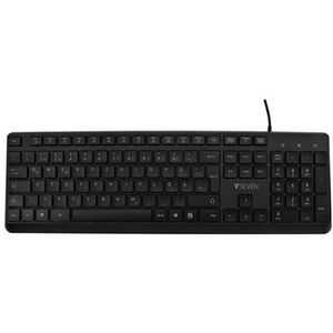 V7 - KU350ES - Toetsenbord - Zwart - Met Snoer - USB - 1,6 m Kabel