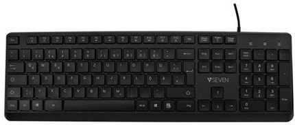 V7 - KU350ES - Toetsenbord - Zwart - Met Snoer - USB - 1,6 m Kabel