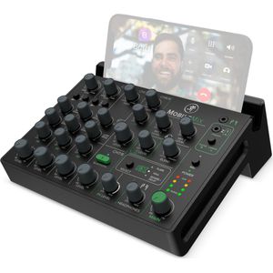 MobileMix 8-kanaals mixer met USB-voeding voor A/V-producties, live geluid en streaming