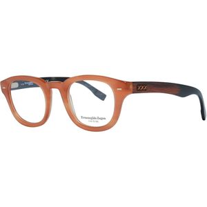 Ermenegildo Zegna - Ronde Herenbril - Bruin - Plastic Montuur - Maat 47-23-145