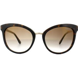 Tom Ford Zonnebril 0461 Emma 52G Donker Havana Goud Bruin Verloop