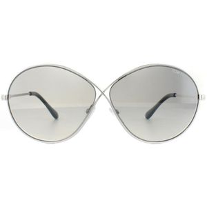Tom Ford Zonnebril 0564 Rania 02 18C Glanzend Rodium Smoke Grijs Mirror | Sunglasses