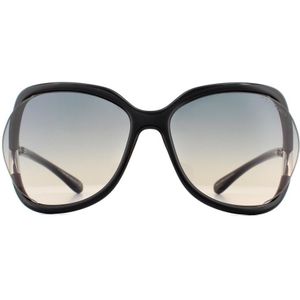 Tom Ford Square dames glanzende zwarte rook grijze gradiënt zonnebril | Sunglasses