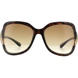 Tom Ford Square Dames Dark Havana Brown Gradient zonnebril