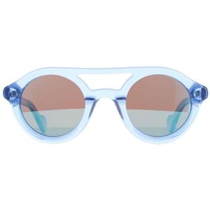 Moncler zonnebril ml0014 84L glanzend lichtblauw blauw
