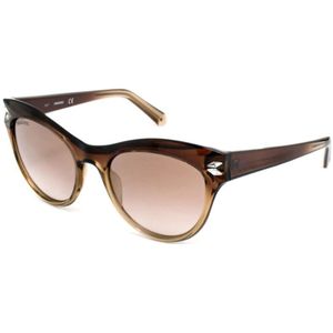 Swarovski Cat Eye dames bruin gradiënt bruine gradiënt gouden spiegel zonnebril | Sunglasses