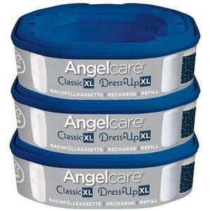 AngelCare Navulling Luieremmer Baby - Achthoekige Navulcassettes - Voor Dress Up - 3 Stuks
