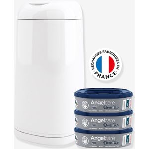 Angelcare Luieremmer + 3 navulverpakkingen, geurremmend, grote capaciteit, antibacterieel, eenvoudig te gebruiken, aankleden, wit