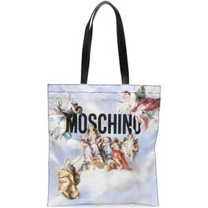 Moschino, Tassen, Dames, Blauw, ONE Size, Polyester, Shoulder Bags