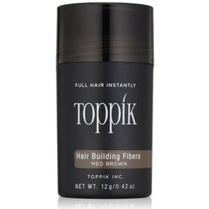 Toppik Hair Building Fibers Middenbruin - 12 gram - Cosmetische Haarverdikker - Verbergt haaruitval - Direct voller haar