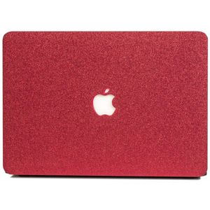 Lunso Geschikt voor MacBook Air 13 inch (2018-2019) cover hoes - case - Glitter rood