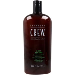 American Crew 3-in-1 Tea Tree Shampooing, Conditioner & Body Wash voor Haar en Lichaam (1000ml), Versterkend en Hydraterend.