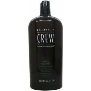 American Crew 3-in-1 Tea Tree Shampooing, Conditioner & Body Wash voor Haar en Lichaam (1000ml), Versterkend en Hydraterend.