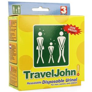 Care Plus 66918B Traveljohn Wegwerp Urinaal, 3 Stuk,3er-Pack,Wit