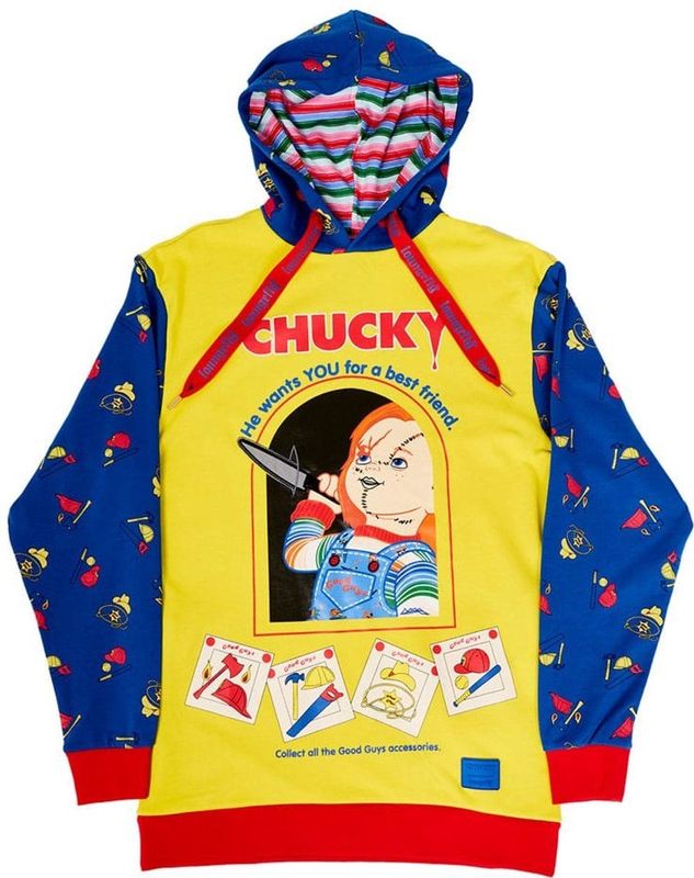 Loungefly Chucky Sweatshirt met Capuchon - Unisex - Zachte Handzeefdruk