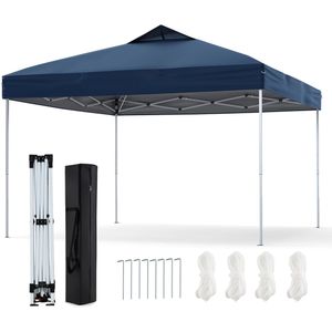 COSTWAY Paviljoen, 3,6 x 3,6 m, vouwpaviljoen met muggennet en dubbel