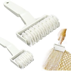 Roosterroller deeg roestvrij staal, lattice pastry cutter deegroller deegroller met houten handvat pastry lattice roller cutter, voor pizza, koekjes, brood, cakedeeg korst