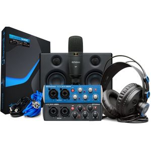 PreSonus AudioBox 96 Studio Ultimate, Audio-Interface-Bundle für Aufnahme und Produktion, mit Mikrofon, Kopfhörer, Eris E3.5 Monitorlautsprechern & Software, 25th Anniversary Edition