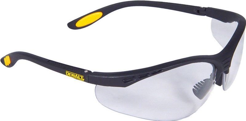 DeWALT veiligheidsbril DPG58-1D EU - Anti condenscoating - Transparant glas - Zwart
