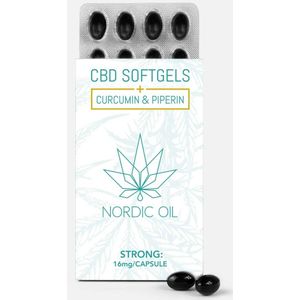 Nordic Oil© - CBD capsules (960mg) 60 stuks met kurkuma 15% - extra sterk - Kurkuma met piperine en zwarte komijnzaadolie - Full Spectrum CBD - Curcumine capsules