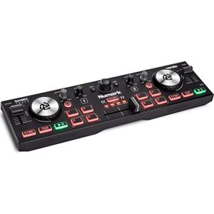 Numark DJ2GO2 Touch Compacte 2 Deck USB DJ Controller voor Serato DJ met Mixer, Crossfader, Audio Interface en Aanraakgevoelige Jog Wheels