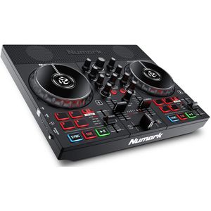 Numark Party Mix Live – DJ Controller Mischpult mit eingebauten Lautsprechern, Lichtshow; unterstützt direktes Streaming von TIDAL, SoundCloud u. mehr