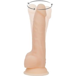 Naked Addiction - Roterende en Vibrerende Siliconen Dildo met Zuignap - 21,5 cm - lichte huidskleur