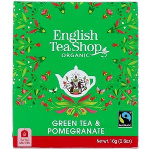 English Tea Shop - Organic Green Tea & Pomegranate - Thee - 8 Theezakjes
