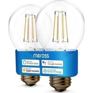 Vintage Edison wifi-lamp werkt met Apple HomeKit, meross E27 warmwit filament retro lamp compatibel met Siri, Alexa, Google Home en SmartThings (80 g)