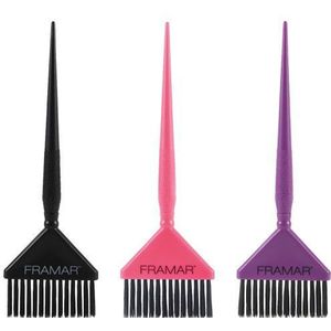 Framar - Big Daddy Brush Set - Kleurkwasten - Zwart Roze Paars - Set van 3